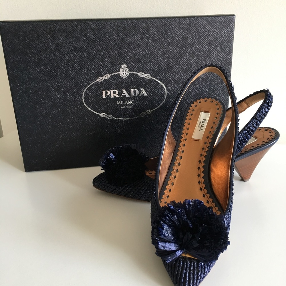 Prada Rafia Ricamo Blue - Picture 2 of 8